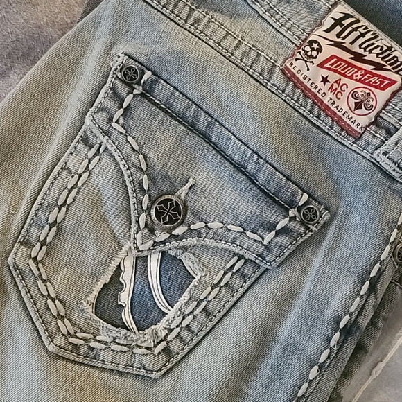 Affliction Women Bootcut Jeans Jade Wing Cutout - Picture 1 of 7